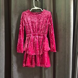 Andy & Evan Fuchsia Velvet Dress